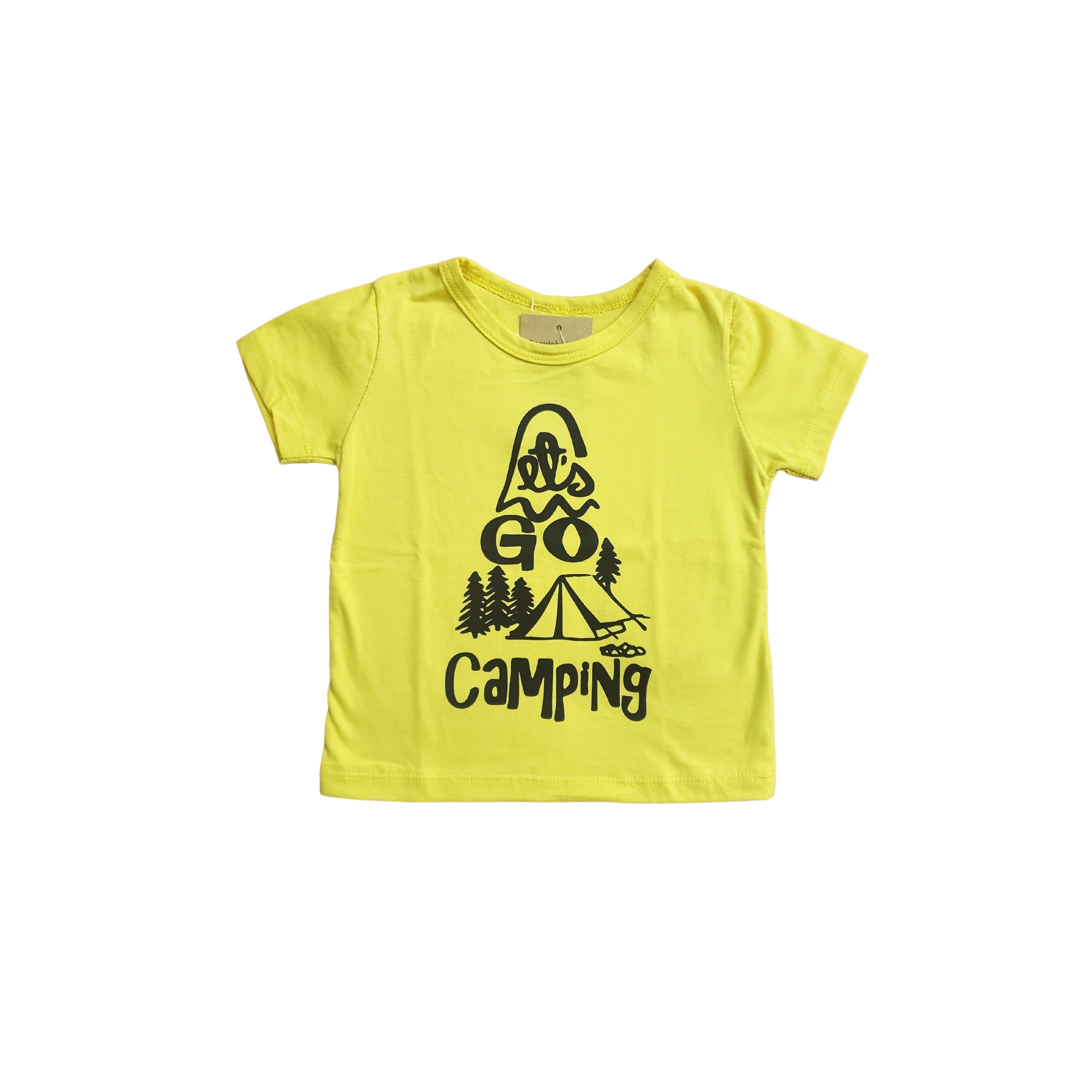 Camiseta Mostarda Let's Go Camping