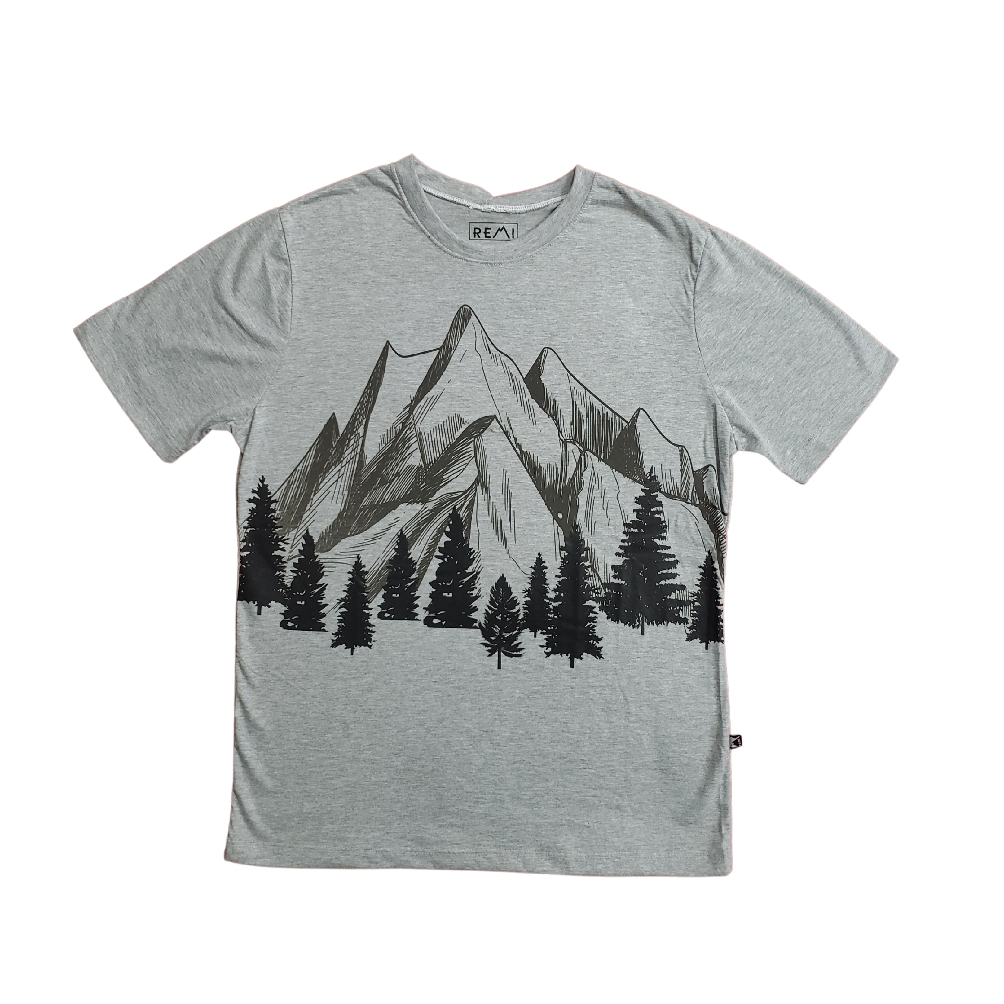 Camiseta Cinza Montanha Panorâmica Adulto