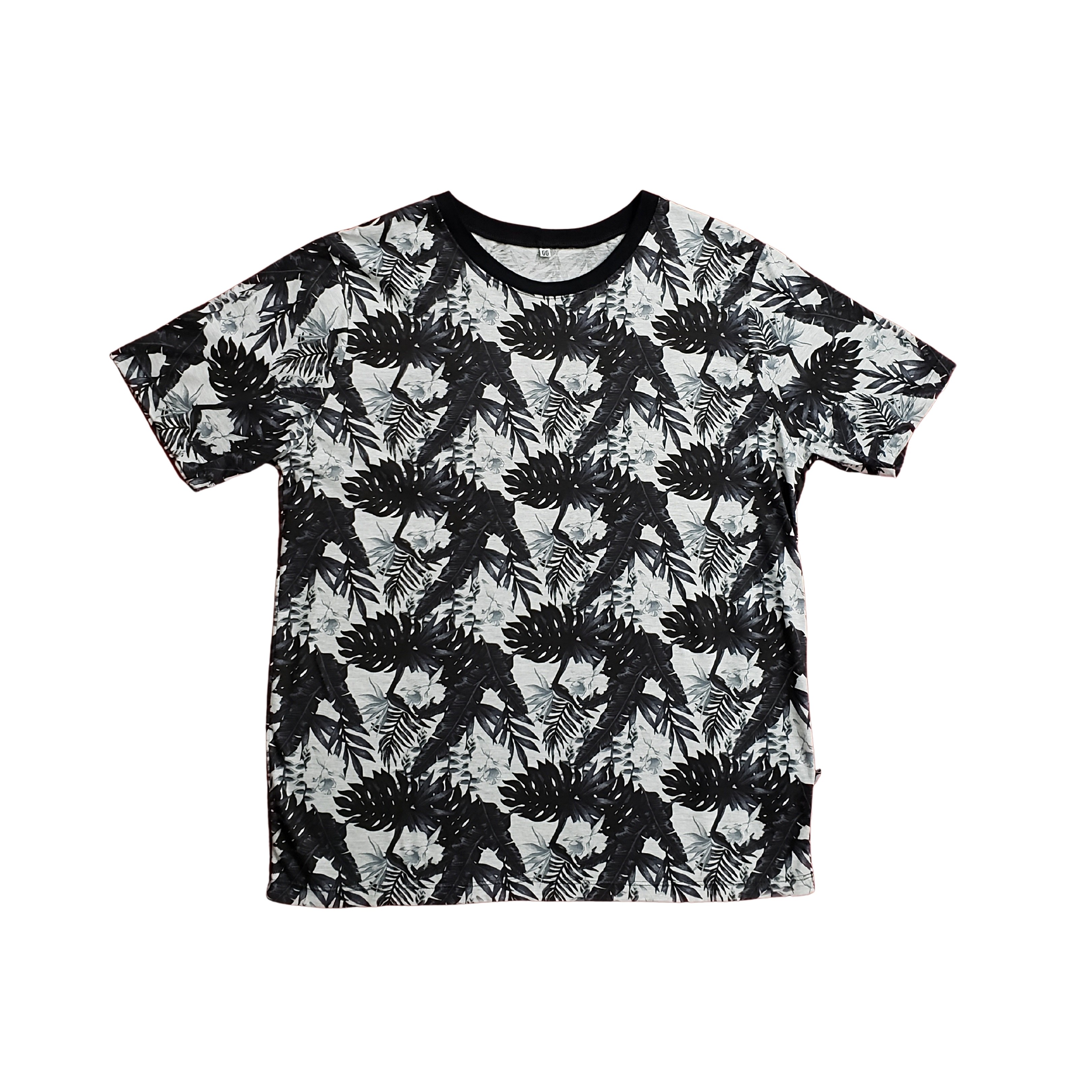 Camiseta Floral Preto Adulto