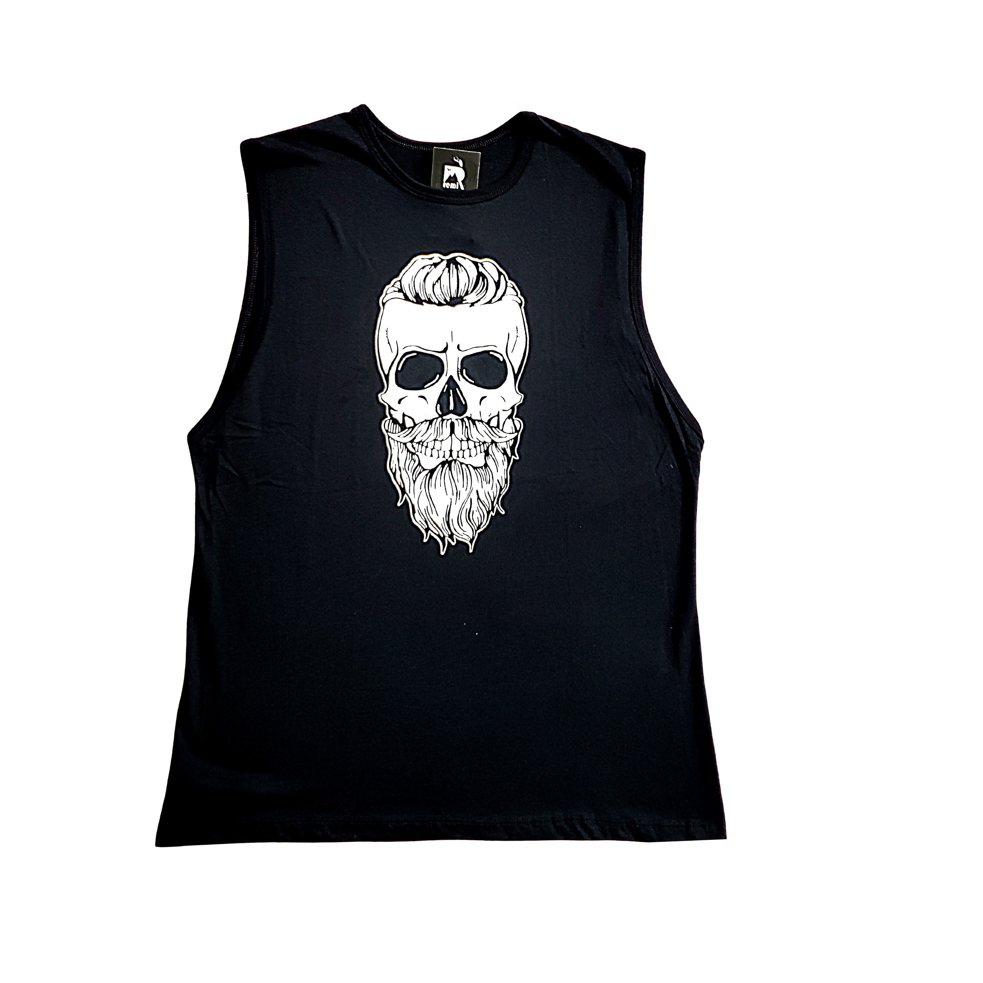 Regata Preta Caveira Barbuda Adulto