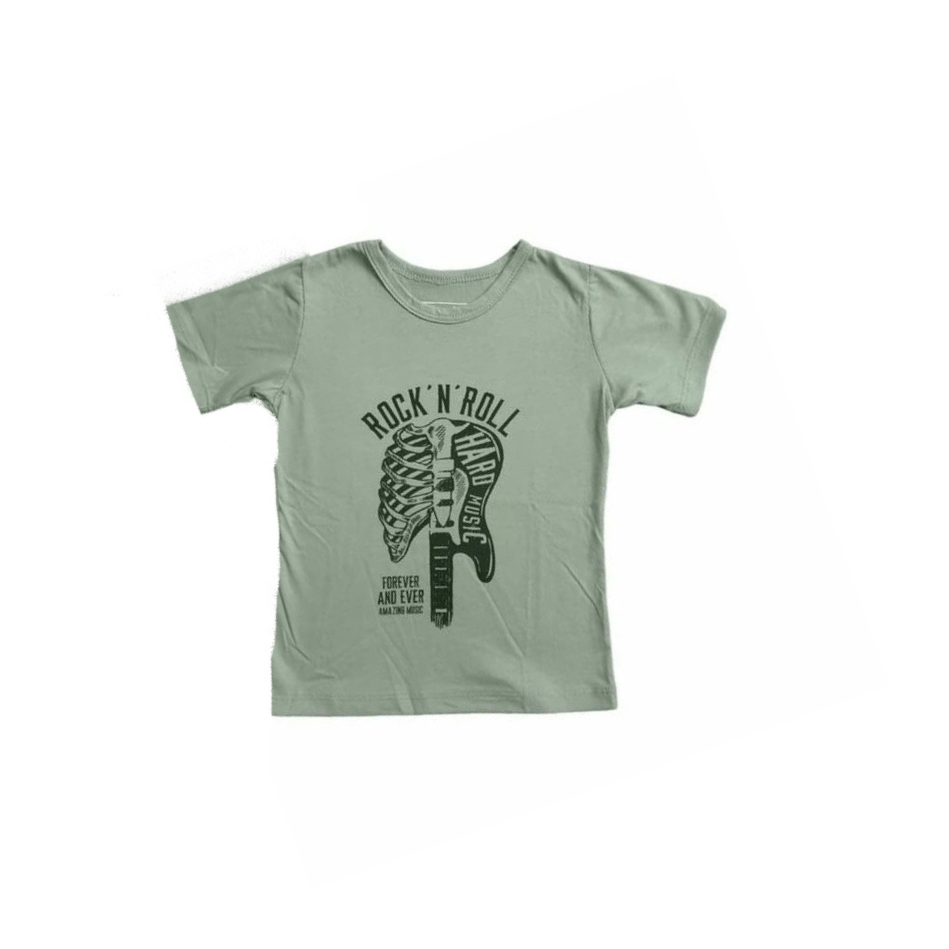 Camiseta Verde Sálvia Guitarra Costela