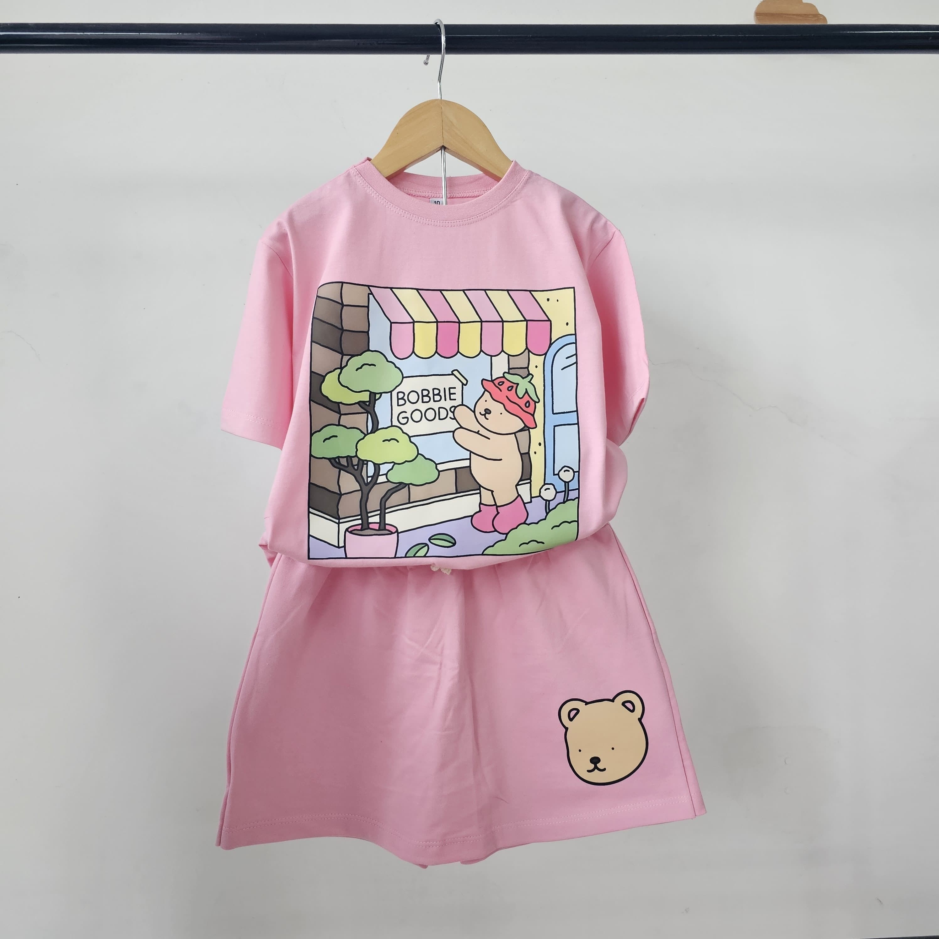 Conjunto verão feminino rosa bebe bobbie goods