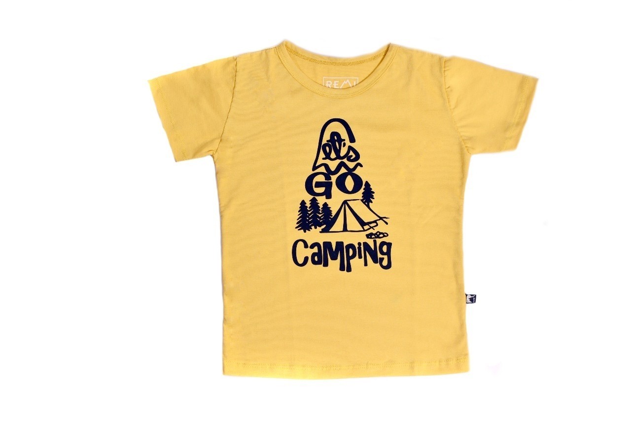 Camiseta Amarelo Let's Go Camping