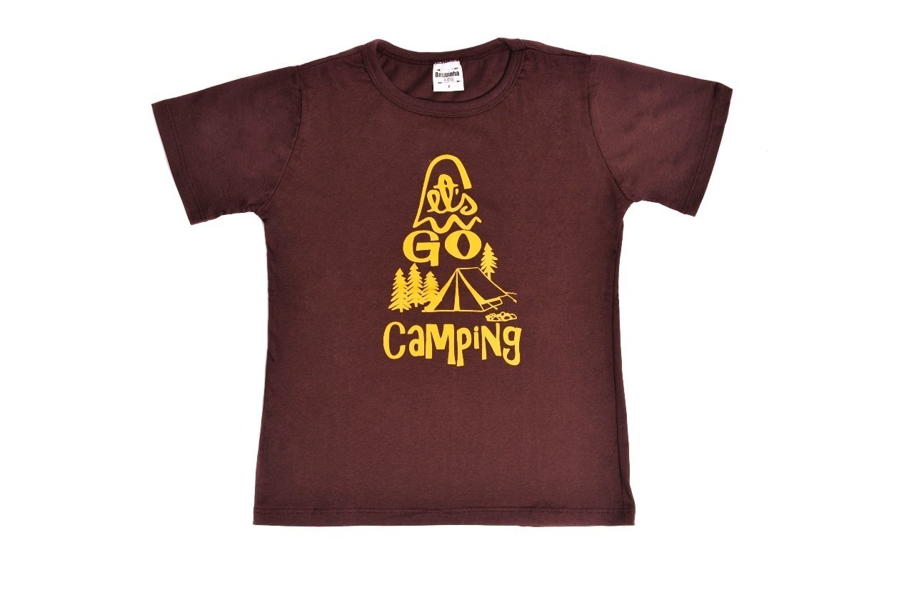Camiseta Marrom Let's Go Camping