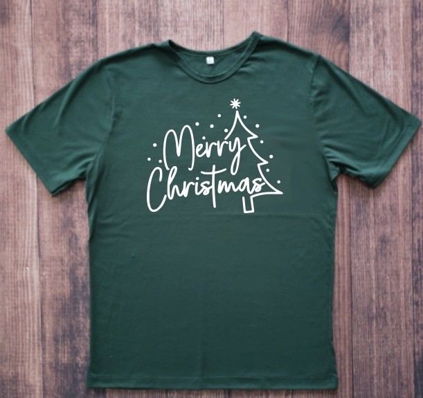 Camiseta Adulto Verde Merry Christmas - Camisetas - Natal - Bequinha Kids