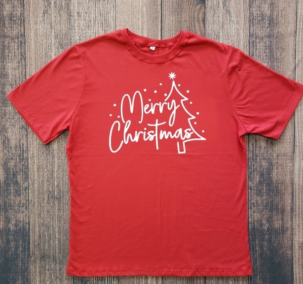 Camiseta Adulto Vermelho Merry Christmas
