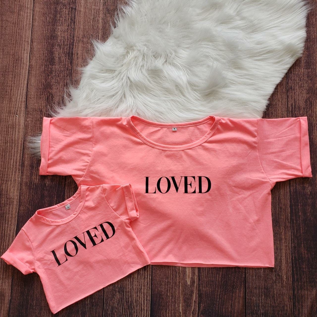 Kit Cropped Camisão Rosa Neon Loved