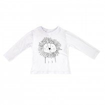 Camiseta Longa Branca Leãozinho