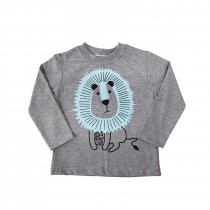 Camiseta Longa Cinza Leão Juba