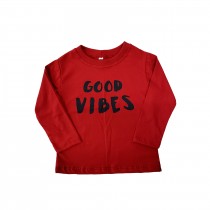 Camiseta Longa Vermelho Good Vibes