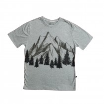 Camiseta Cinza Montanha Panorâmica Adulto