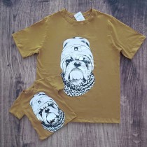 Kit camiseta bulldog marrom