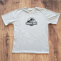 Camiseta Cinza Jurassic Park adulta 