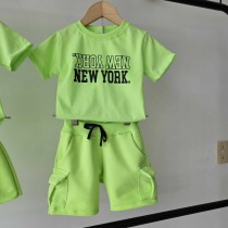Conjunto masculino verde neon new york espelhado