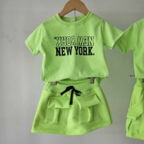 Conjunto feminino verde neon new york espelhado