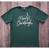 Camiseta Adulto Verde Merry Christmas