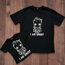 Kit Camiseta Preto I am Groot