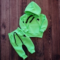 Conjunto Infantil Moletom Peluciado Verde Neon Remi