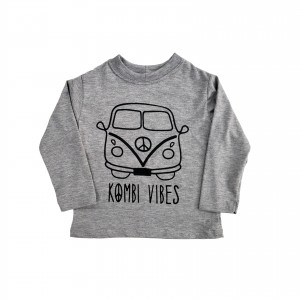 Camiseta Longa Cinza Kombi Vibes
