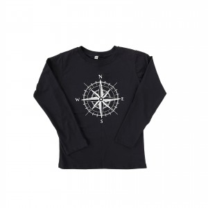 Camiseta Longa Preto Rosa dos Ventos