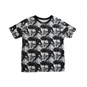 Camiseta Floral Preto Adulto