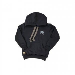 Blusa Moletom Preto Remi e Cadarço Grafite