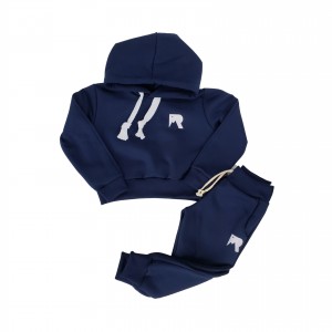 Conjunto Moletom Remi Marinho Blusa Cropped