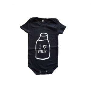 Body Curto Preto I Love Milk