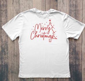 Camiseta Adulto Branco Merry Christmas
