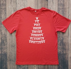 Camiseta Adulto Vermelho Gratidão
