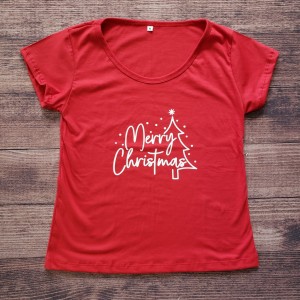 Camiseta Baby Look Vermelho Merry Christmas