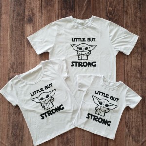 Kit Camiseta Branco Little But Strong