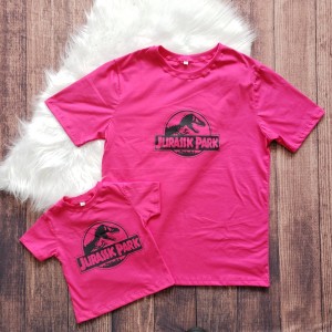 Kit Camiseta Rosa Pink Jurassic Park